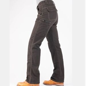 Dovetail workwear day construct pants WMs size 2, 32” inseam in brown canvas